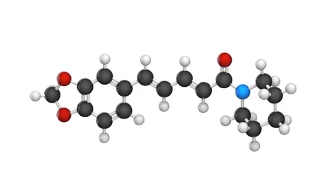 Piperine. C17H19NO3. Seamless loop. White background Stock Footage 154418251