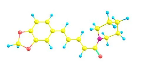 Piperine molecular structure isolated on white Stock Illustration