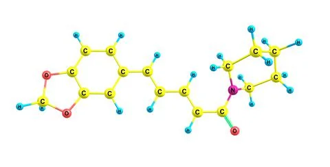 Piperine molecular structure isolated on white Stock Illustration