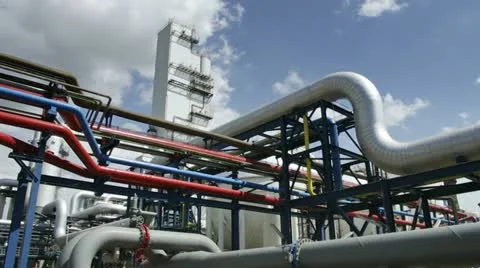 Pipes and clouds timelapse Stock Footage