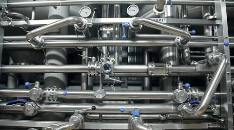 Pipes at a beer factory Stock Footage 63014060