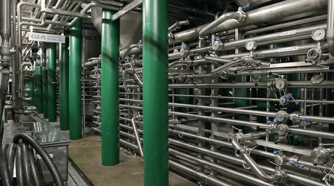 Pipes at a beer factory Stock Footage 63019846