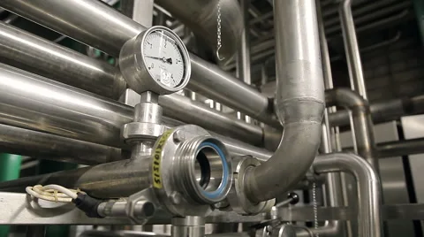 Pipes at a beer factory Stock Footage 63020139