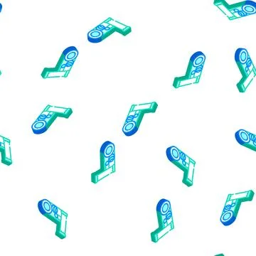 Pipes building material isometric icon seamless pattern Stock Illustration