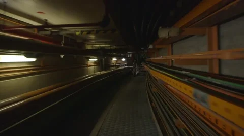 Pipes, communications and internet cables, fast track along Stock Footage 57659757