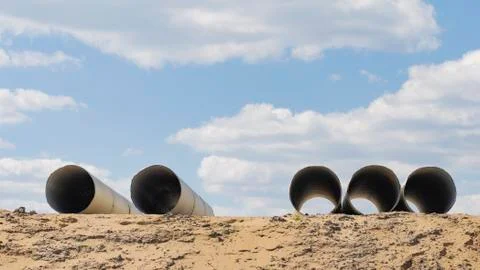 Pipes at a construction site Stock Photos