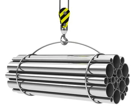Pipes on a crane hook Stock Illustration
