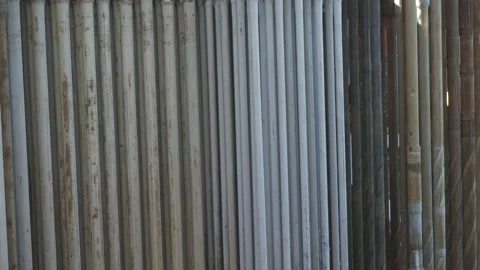 Pipes for drilling. Pipes on drilling platform. Stock Footage 169840834