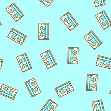 Pipes dumping colored liquid into river vector seamless pattern イラスト素材