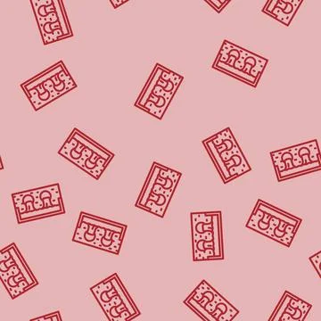 Pipes dumping colored liquid into river line vector seamless pattern Stock Illustration