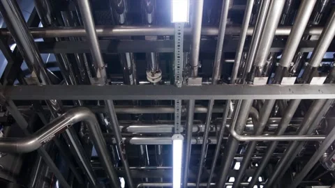 Pipes in factory. Video stock 88998020