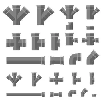 Pipes flat icons Illustrazione stock