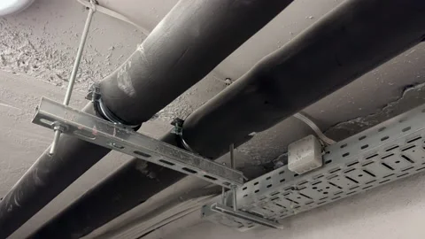 Pipes  hanging on the ceiling Video stock 239250659