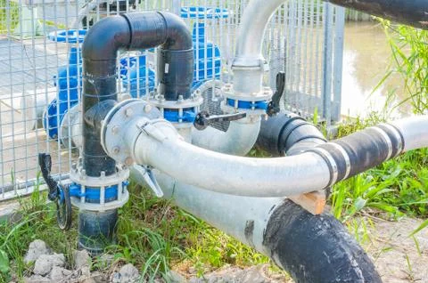 Pipes irrigation system Stock Photos