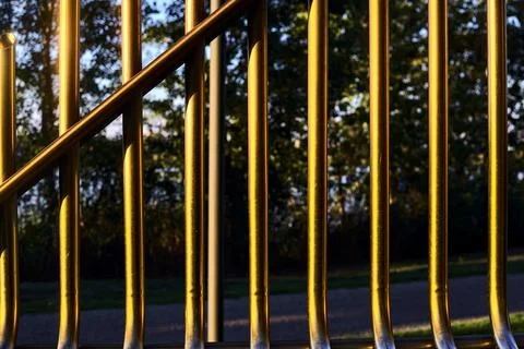 Pipes lit by the setting sun Stock Photos