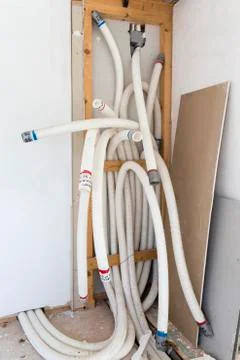 Pipes for mechanical ventilation system Stock Photos