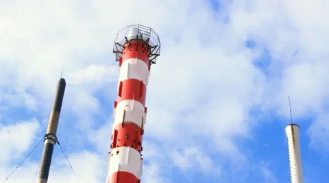 Pipes pollute the atmosphere Stock Footage 68668400