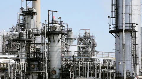 Pipes in a Refinery Stock Footage 22932449