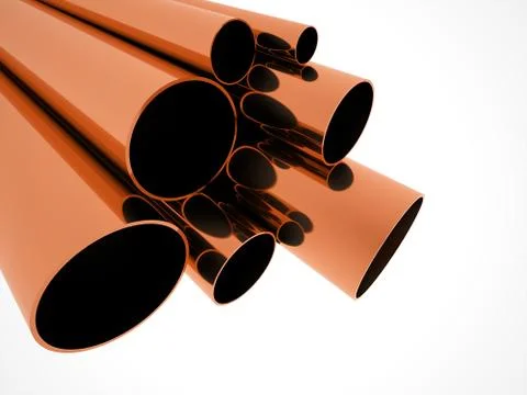 Pipes rendered on white background Stock Illustration