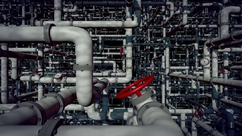 Pipes seamless infinity, side camera looped animation Stock Footage 81853859