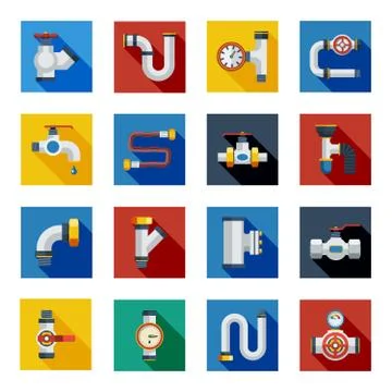 Pipes Shadow Icons Set Stockillustratie
