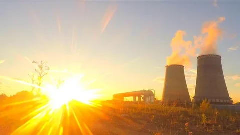 Pipes at summer sunset timelapse Stock Footage 81606176