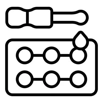 Pipette adding drops of reagent to a test strip for analysis Stock Illustration