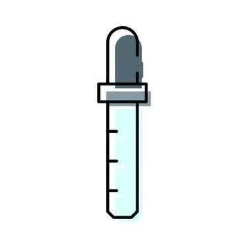 Pipette drawing extracting liquid for science experiment Ilustração Stock