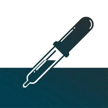 The pipette draws in liquid Stock Illustration
