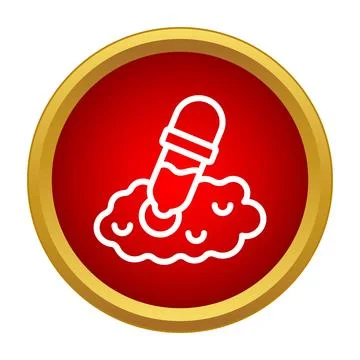 Pipette dripping liquid into a cloud icon Illustrazione stock