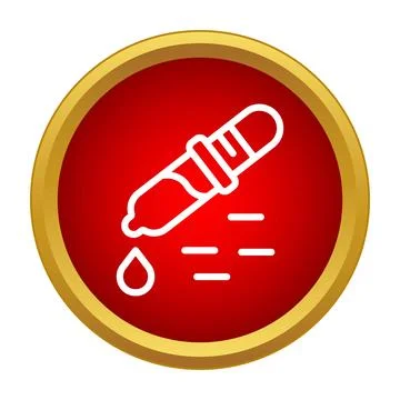 Pipette dripping liquid drop science research icon Stock Illustration