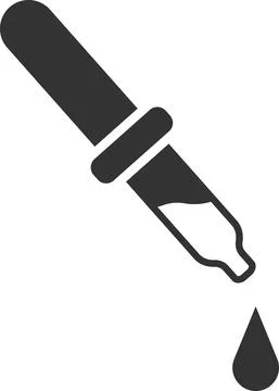 Pipette with a drop, dropper. Vector illustration isolated on a white background Illustrazione stock