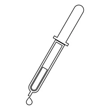 Pipette with drop icon . Stock Illustration