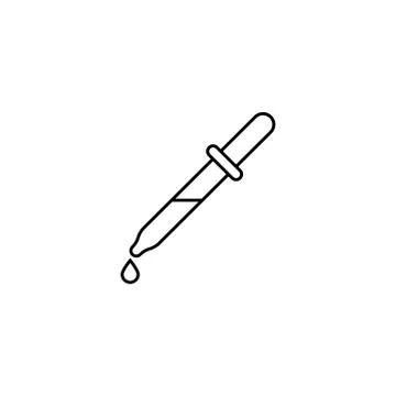 Pipette with drop line icon, Element of medical Ilustração Stock
