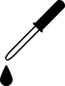 Pipette with a drop of liquid, dosing Stock Illustration