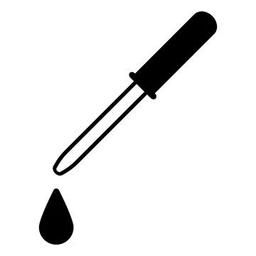 Pipette with a drop of liquid, dosing, vector concept dripping, dosing with Ilustração Stock