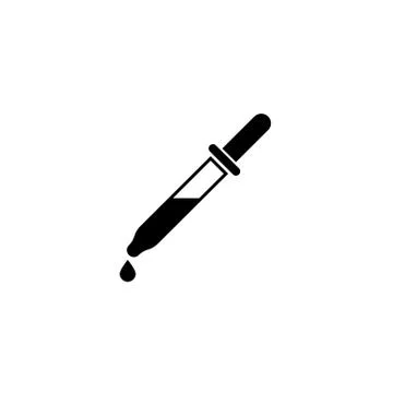 Pipette with drop solid icon, Element of medical Stock Illustration