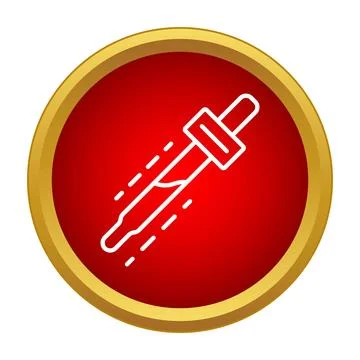Pipette dropper icon in red circle button Illustrazione stock