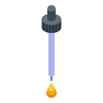 Pipette dropping essential oil with isometric viewpoint Stock Illustration