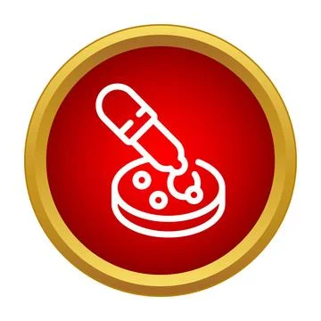Pipette dropping liquid into petri dish for research Stock Illustration