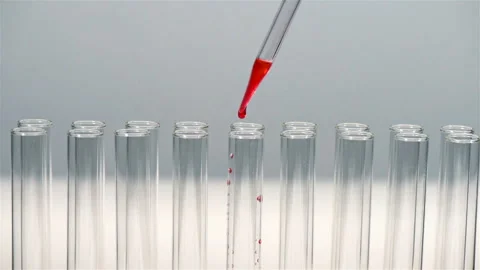 Pipette Dropping Red Sample Stock Footage 101831350