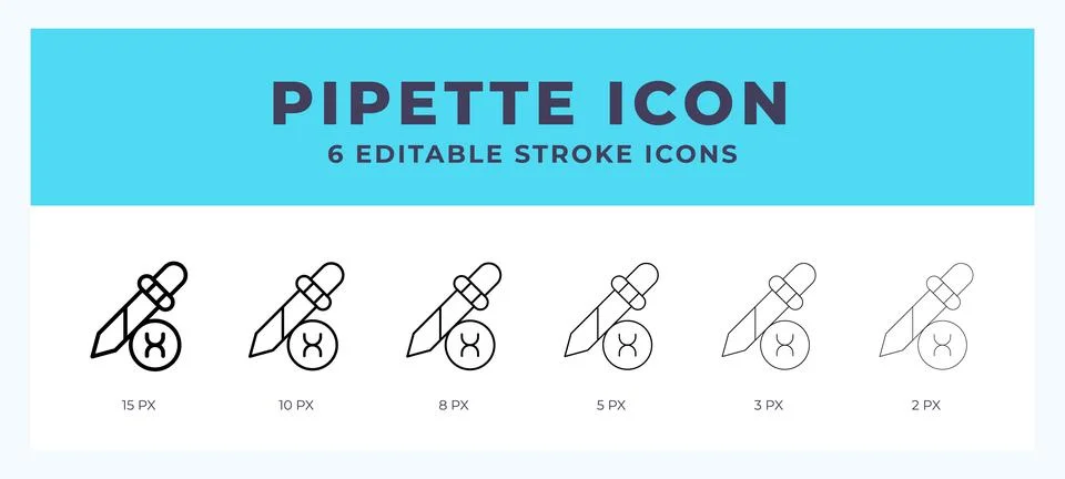 Pipette icon illustration vector with editable stroke. イラスト素材