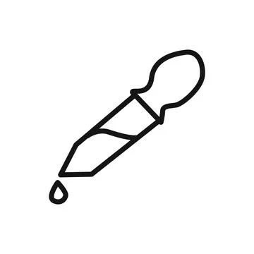 Pipette icon linear vector graphics sign Stock Illustration