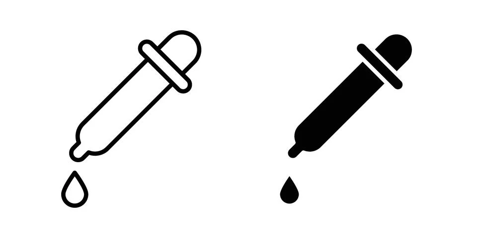 Pipette icon linear versions pack on white background Ilustração Stock