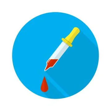 Pipette icon with a long shadow Illustrazione stock