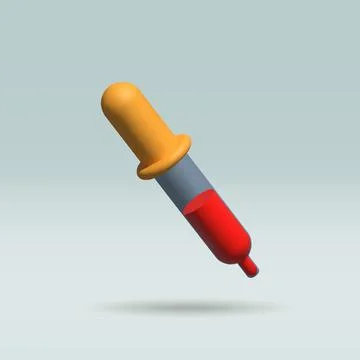 Pipette isolated vector 3d icon. pipette with blood 3d illustration. 스톡 일러스트