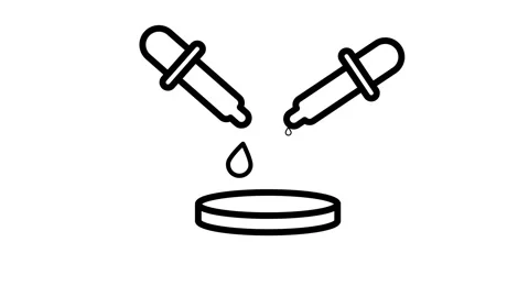 Pipette liquid icon with drop animation isolated on white background Stock Footage 341669664