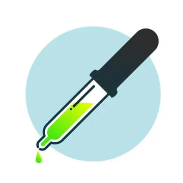 Pipette with liquid Stock Illustration