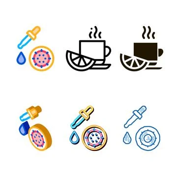 Pipette microbe icon range vector outline Stock Illustration