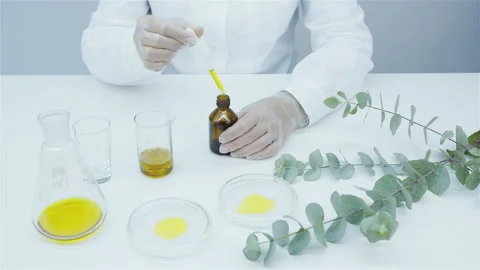 A pipette with oil. Eucalyptus. Stock Footage 144018685